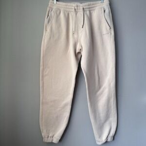 Hollister Mens Large Beige Tan Relaxed Jogger Sweatpants Neutral Elastic Waist